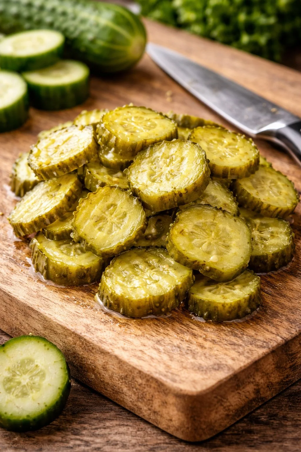 Sliced gherkins for food processing